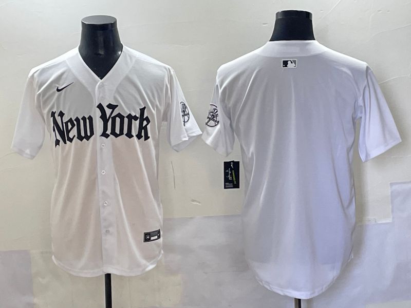Men 2025 New York Yankees Blank White Five generations Joint Name Nike MLB Jersey style 102